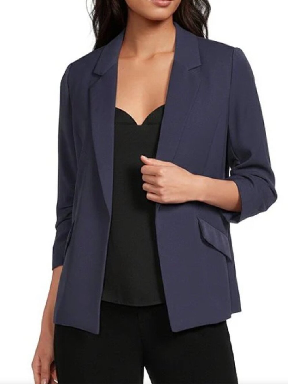 Skies Are Blue Navy Open-Front Blazer
